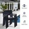 MOEPISY Set of 2 Metal Outdoor Stacking Dining Armchair Black - 4 of 4