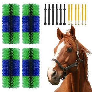 Coucheta Horse Brushes for Shedding, Livestock Scratching Brushes with Mounting Screws, H-Shaped Animal Itch Relief and Back Scratcher for Farm Horse - 1 of 4