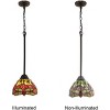 Chloe Lighting Empress Dragonfly Tiffany-Style Dark Bronze 1 Light Mini Pendant 8 Inch Wide - 4 of 4
