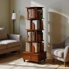 KTMBDW Rotating Bookshelf Tower with Drawer, Spinning Bookcase Lazy Susan, Revolving 360 Book Shelf Storage Round Carousel - 2 of 4
