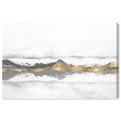 10" x 15" Stood Still and Wondered Gold Abstract Unframed Canvas Wall Art in Gray - Oliver Gal