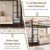 Coucheta Bunk Bed Twin Over Twin with Ladder & Full Safety Guardrail, Heavy Duty Metal Twin Over Twin Bunk Bed 400 Lbs Load Capacity, Noise Free - 4 of 4