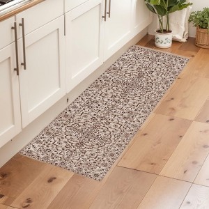 Ultra-Thin Floral Area Rug - Stain Resistant Non-Slip Large Carpet for Living Room, Dining Room Home Office - 1 of 4