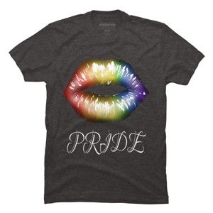 Adult Design By Humans Artistic Pride Rainbow Lips By DaniSpolez T-Shirt - 1 of 2