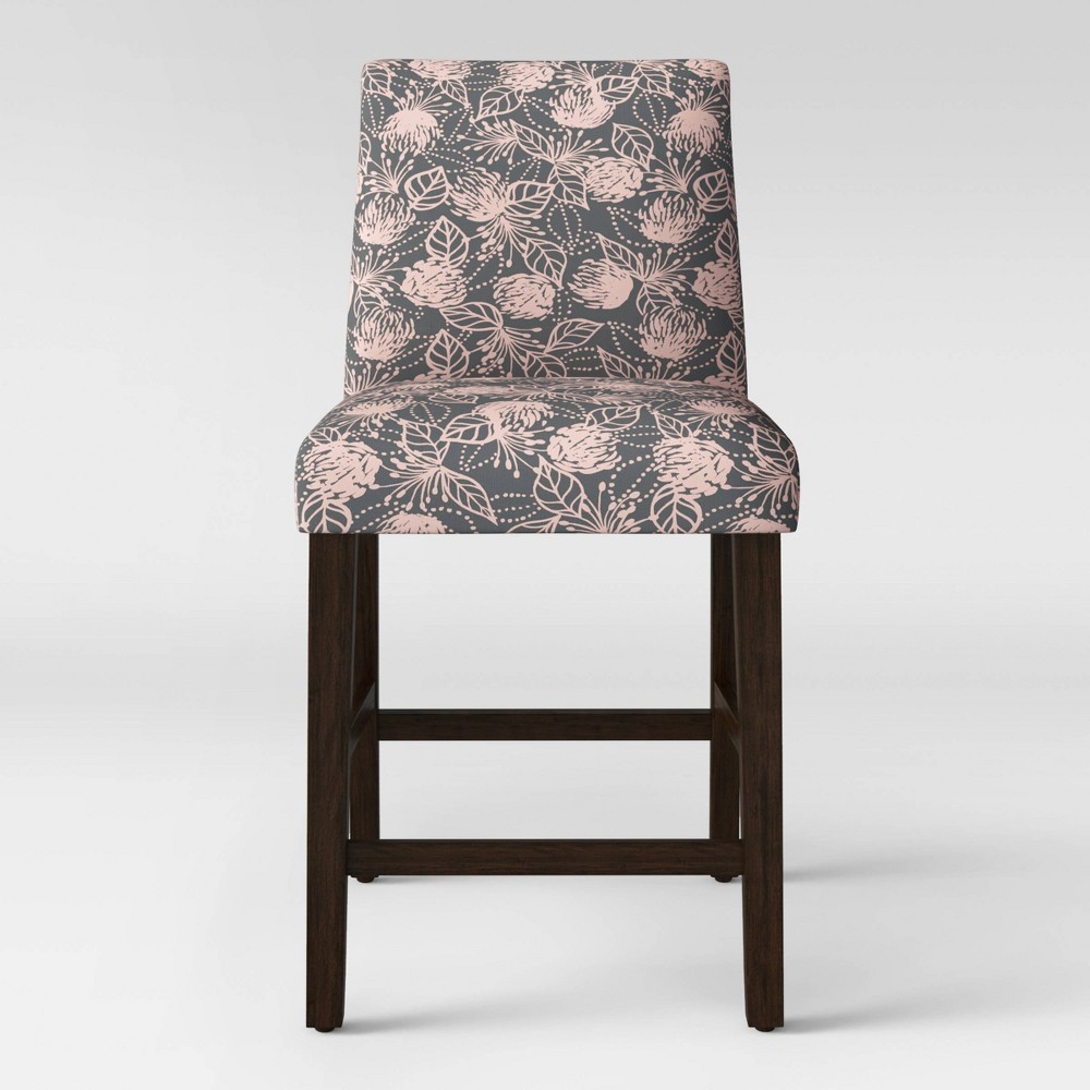 26 Counter Height Barstool Sketch Gray Pink Floral Project 62 For Sale