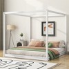 COWLOWN Queen Canopy Platform Bed with Support Legs, Modern Wooden Bed Frame for Customization - 4 of 4