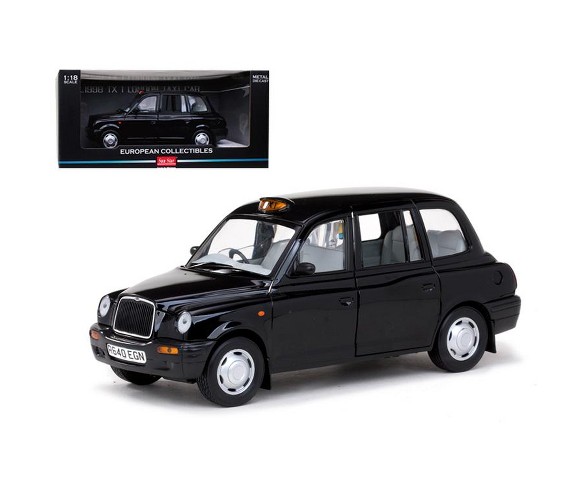 1998 London Taxi Cab Black 1/18 Diecast Model Car by Sunstar