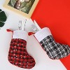 Aoibox 24 Pack Christmas Mini Stockings 8.3 Inch Black White Red Plaid Snowflake Fleece Stockings for Fireplace Holiday Decor - 4 of 4