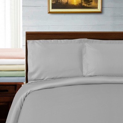 1000 Thread Count Grey Lyocell-Blend Full/Queen Duvet Cover Set
