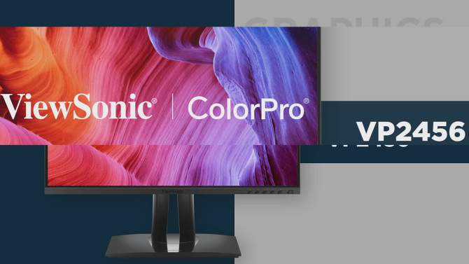 ViewSonic VP2456 24 Inch 1080p Premium IPS Monitor with Ultra-Thin Bezels, Color Accuracy, Pantone Validated, HDMI, DisplayPort and USB C for, 2 of 10, play video