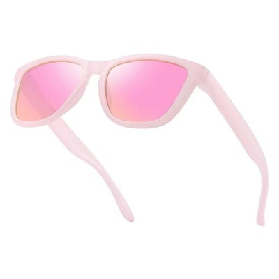 Attop Polarized Sunglasses for Men and Women, Retro Classic UV400 Protection Sunglasses, Pink