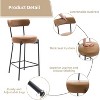 Jojoka Counter Height Bar Stools Set of 2,26 Inch Barstool Chairs with Back and Metal Legs for Kitchen Island - 4 of 4