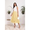 Women's 2-Layer Tulle Midi Skirt - Tiered A-Line Long Skirt with Elastic Waist for Winter Champagne - 4 of 4