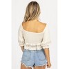 Women's SMOCKED CROCHET LINEN CROP - Fore - 4 of 4
