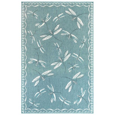 3'3"x4'11" Rectangle Indoor and Outdoor Area Rug Blue - Liora Manne