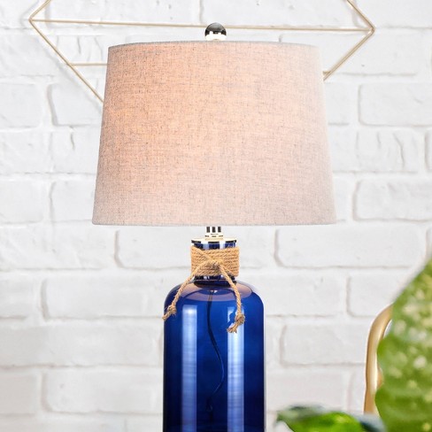 23 5 Glass Azure Bottle Table Lamp, Azure Clear Glass Table Lamp