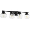 POWLIG 29.53-in 4-Light Black Bathroom Vanity Light with Clear Glass Shades, Bulbs not Included - 2 of 4