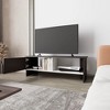47.4" Particle Board Stained Walnut 2-Shelf Entertainment Center with Door and Open Storage for Living Room - 2 of 4