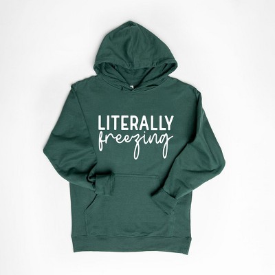 Simply Sage Market Women's Graphic Hoodie Literally Freezing Cursive