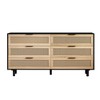 SKRAN 59.06" Rattan Dresser, 6 Drawer Dresser for Bedroom, Boho Farmhouse Closet Organizer with Metal Handles for Living Room and Entryway - 4 of 4