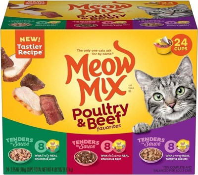 Meow Mix Tender Favorites With Liver Turkey Chicken Beef