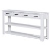 HDZNVF Stylish Entryway Console Table with 4 Drawers and 2 Shelves, White - 3 of 4