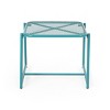 Syemin End Tables Outdoor Side Tables, Hollow out Sofa Table, Anti Rust Small Patio Table Metal Nightstand for Porch, Blue, 19.5"*18"*16.25" - 2 of 4