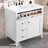 MAYEERTY 36" Bathroom Vanity with Sink Blue Gray MDF Rubberwood 3 Drawers Adjustable Shelf Freestanding - 3 of 4