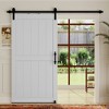 Dolonm MDF White K-Shaped Barn Door with Hardware (Includes Round Tube Handrail and Swing Stop) - 2 of 4