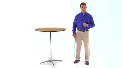 Marrel 24" Round Oak Top Outdoor Cocktail Table with Chrome Base