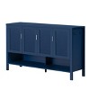 55" Storage Sideboard with Adjustable Shelves & Double Hooks, Modern 4-Door Buffet Cabinet for Dining Room Entryway-3irtyhousy - 3 of 4