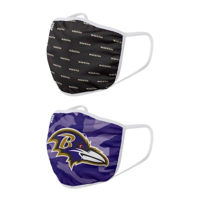 NFL Baltimore Ravens Youth Face Covering 2pk