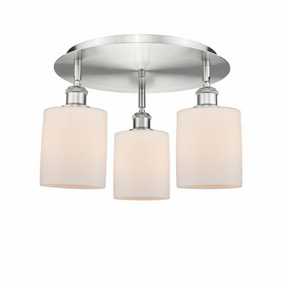 Cobbleskill - 3 Light Flush Mount In Art Deco Style-9.63 Inches Tall and 17.75 Inches Wide