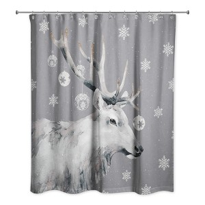 Creative Products Christmas Reindeer 71x74 Shower Curtain - 1 of 2