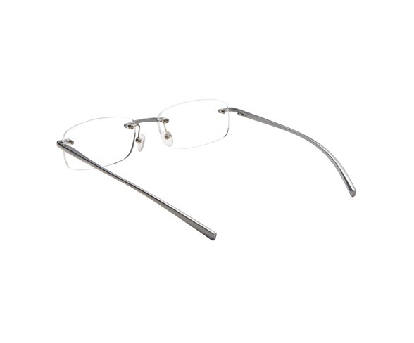 San Jose Reading Glasses- Rimless with brushed  tmpls. +1.25
