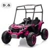 24V Kids Ride On Utv,2-Seater 4WD Electric Truck with Sun Shade, Remote Control, Led Lights, 4 Shock Absorbers - 2 of 4