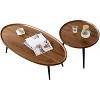 Set of 2 Nesting Coffee Table Set,Modern Walnut Nesting Side Tables for Living Room, End Table for Small Spaces Sofa Bedside Balcony - 2 of 4