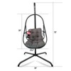 Okak Outdoor Rattan Egg Swing Chair with Stand,Cushion&Cup Holder,Patio Wicker Hanging Chair,Hammock Swing Chair for Patio,350LBS Capacity - 4 of 4