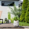 LuxenHome Rustic Off White with Brown Accents 12.2-Inch Tall Round MgO Planter Off-White - 3 of 4