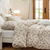 King Size Floral Duvet Cover, 100 Brushed Microfiber 3 - Piece Set, Vintage Garden Style with Zipper Closure - 4 of 4