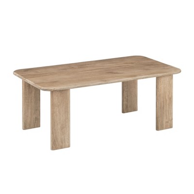 MH London Granite Rectangle Solid Wood Coffee Table For Living Room