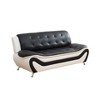 DOMETOUR Black & White Faux Leather 3-Seater Sofa - Modern Design for Ultimate Living Room Comfort - 2 of 4