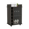 Gulches Modern Bar Cart with Glass Door Cabinet, 6 Liquor Cubbies, Locking Wheels and Spacious Top for Cocktails - 4 of 4