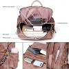 Women Backpack Purse Fashion Leather Designer Ladies Convertible School College Shoulder Bags with Colorful Strap, Pink - 3 of 4