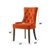 Lyngins Set of 2 Luxury Tufted Dining Chair with Nailhead Trim & Compact Legs, Velvet Upholstered Kitchen Chair, Side Chair for Dining Room - 2 of 4