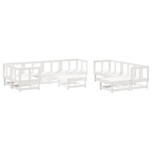 vidaXL Garden Lounge Set Natural Wood Solid Pine Wood, Plywood Set - White Pine - 1 of 4