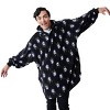 Ghostface Mask All-Over Print Black Oversized Hoodie Wearable Blanket-OSFA - 4 of 4