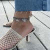 Pompeii3 Cinthia Anklet 3 Piece Set Silver Plated 9" with 2" Extender - 3 of 4