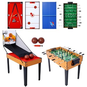 Combo Billiards Table Set for Home Game Room, 3.6x2ft 5-in-1 Combination Pool Table of Accessories, Hockey/Foosball/Pool/ping Pong/Basketball - 1 of 4