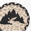 Earth Rugs Graphic Moose Round Coaster – 7"x7" Braided Jute with Hand-Stenciled Moose Silhouette for Rustic Lodge or Cabin Decor - 2 of 3